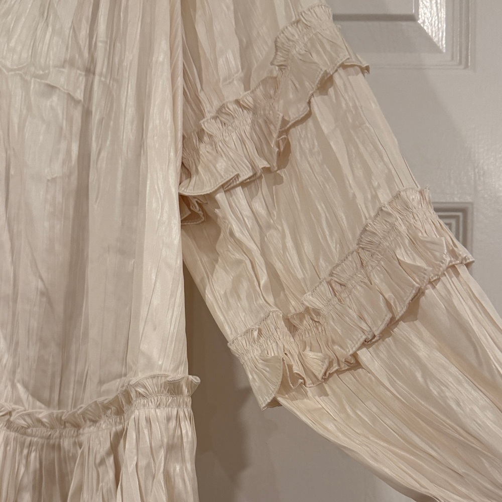 BCBGMaxAzria Cream Ruffled Blouse - Picture 9 of 13